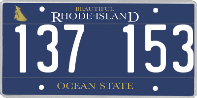 RI license plate 137153