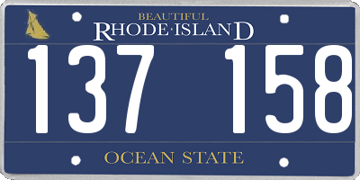 RI license plate 137158