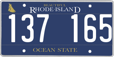 RI license plate 137165