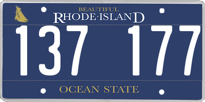 RI license plate 137177