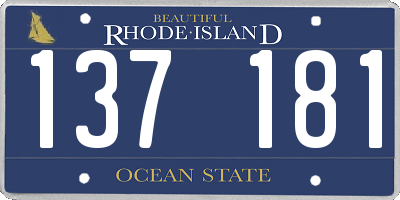 RI license plate 137181