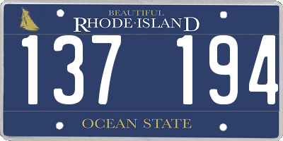 RI license plate 137194