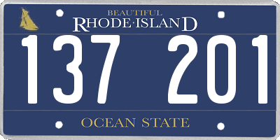 RI license plate 137201