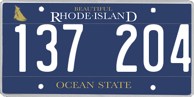 RI license plate 137204