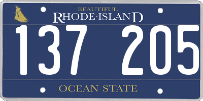 RI license plate 137205