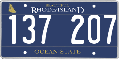 RI license plate 137207