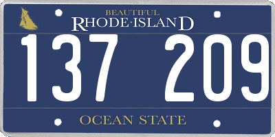 RI license plate 137209