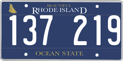 RI license plate 137219