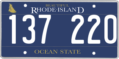 RI license plate 137220