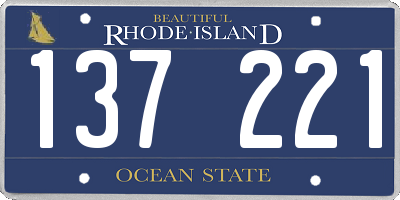 RI license plate 137221