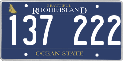 RI license plate 137222