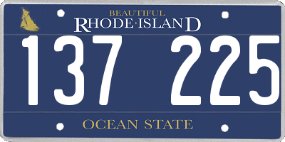 RI license plate 137225