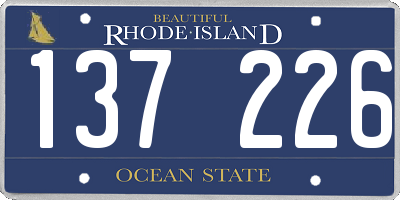 RI license plate 137226