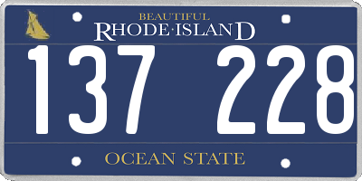 RI license plate 137228