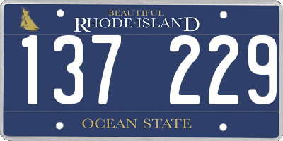RI license plate 137229