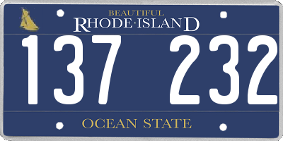 RI license plate 137232