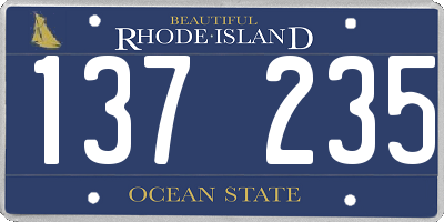 RI license plate 137235