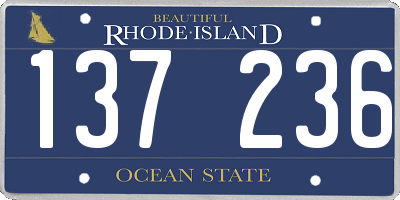 RI license plate 137236