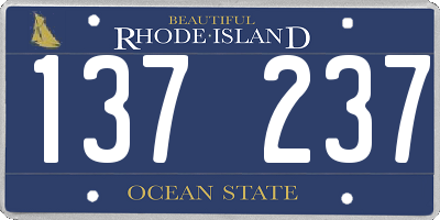 RI license plate 137237