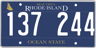 RI license plate 137244