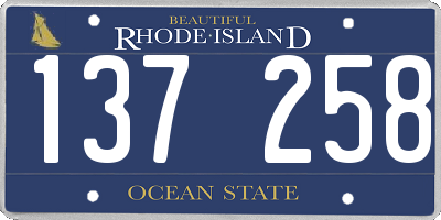 RI license plate 137258