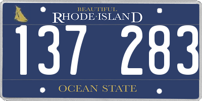 RI license plate 137283
