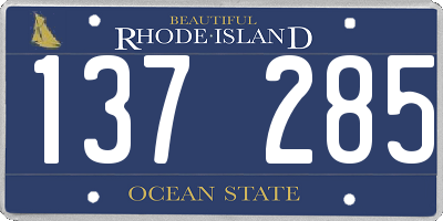 RI license plate 137285