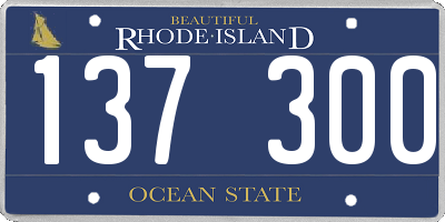 RI license plate 137300