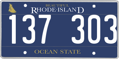 RI license plate 137303