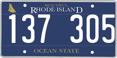 RI license plate 137305