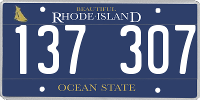 RI license plate 137307