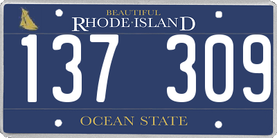 RI license plate 137309