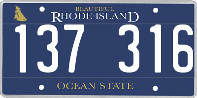 RI license plate 137316