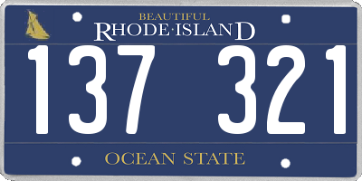 RI license plate 137321