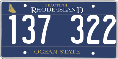 RI license plate 137322