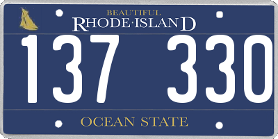 RI license plate 137330