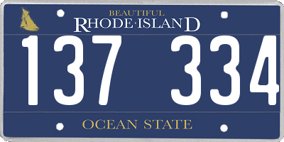 RI license plate 137334