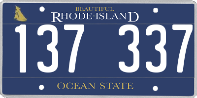 RI license plate 137337