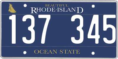 RI license plate 137345