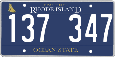 RI license plate 137347