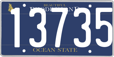 RI license plate 13735