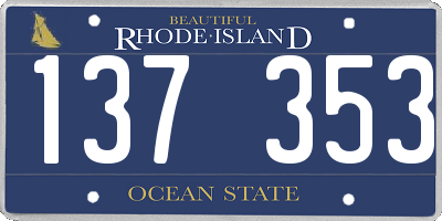 RI license plate 137353