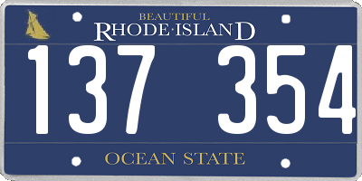 RI license plate 137354