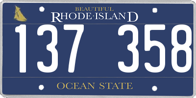 RI license plate 137358
