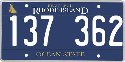RI license plate 137362