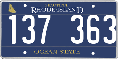 RI license plate 137363