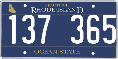 RI license plate 137365