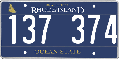 RI license plate 137374