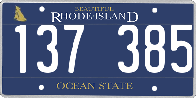 RI license plate 137385