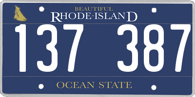RI license plate 137387